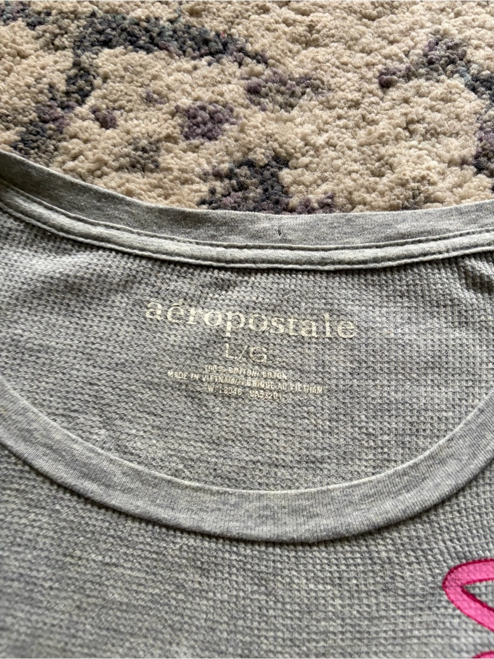 Vintage Aeropostale Waffleknit Grey Long Sleeve - Picture 6 of 6